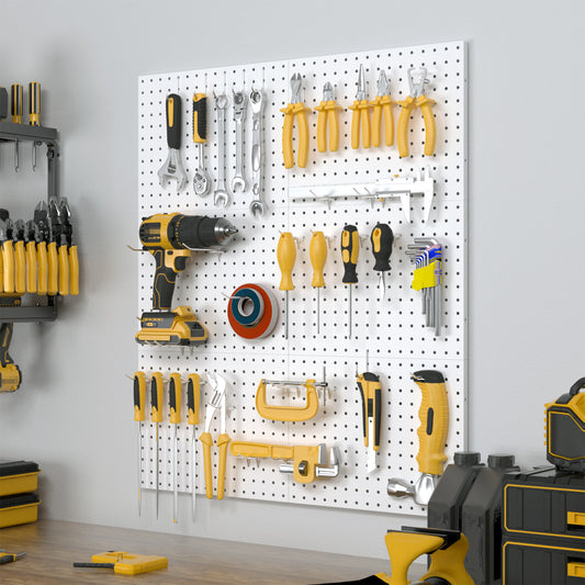 6Pack Metal Pegboard Panels with 50 Hooks