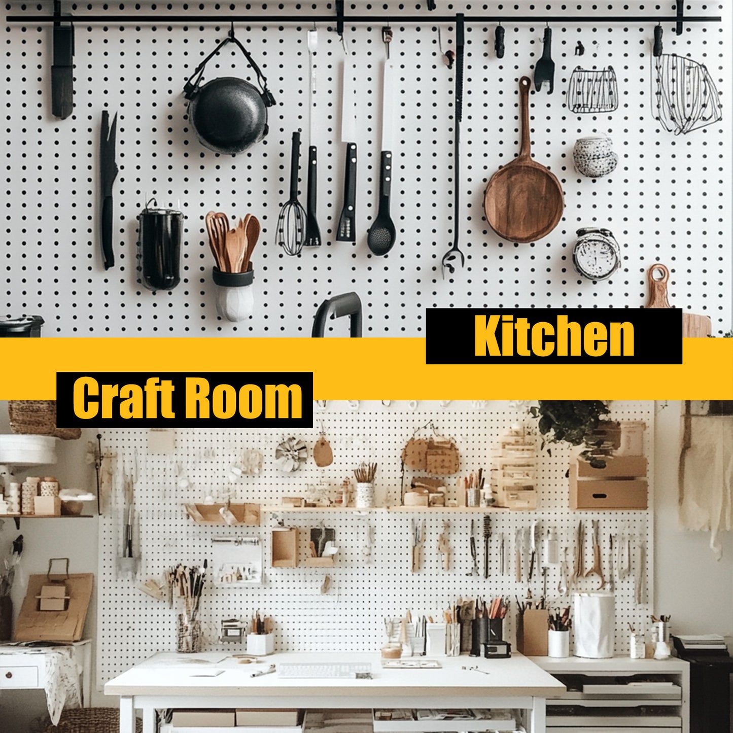 8Pack Metal Pegboard Panels with 50 Hooks
