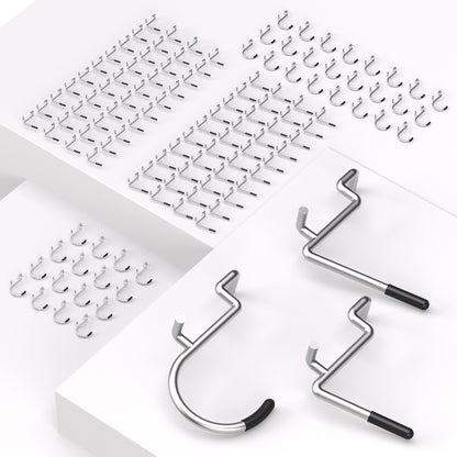 Amoowis 120pcs Metal Pegboard Hooks Kit Peg Board Organizer Accessories