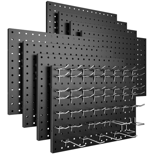 8Pack Metal Pegboard Panels with 50 Hooks