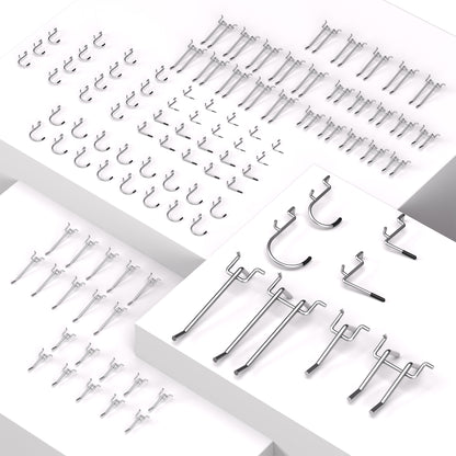 Amoowis 100Pcs Anti-Drop Pegboard Hooks Kit, Peg Board Accessories
