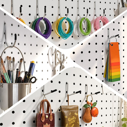 Amoowis 120pcs Metal Pegboard Hooks Kit Peg Board Organizer Accessories