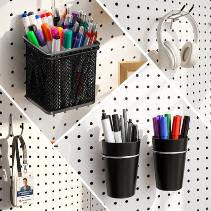 Amoowis 53 Pack 1/4" Metal Pegboard Hooks Accessories Wall Organizer Kit