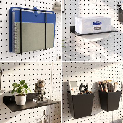 Amoowis Peg Board Kit, 8 Pack 12x12 Inch White Panels and 32 Accessories