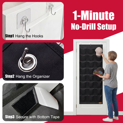 Amoowis Hat Organizer for Baseball Caps, 24 Deep Pockets Hat Rack