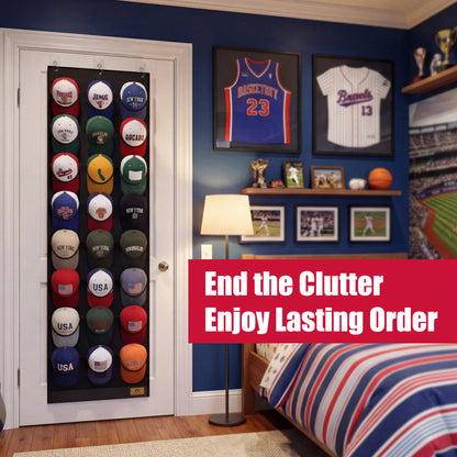 Amoowis Hat Organizer for Baseball Caps, 24 Deep Pockets Hat Rack