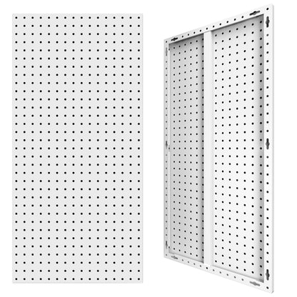Amoowis Metal Peg board Panels, White Pegboard Organizer, 16 * 33 * 2 Pcs