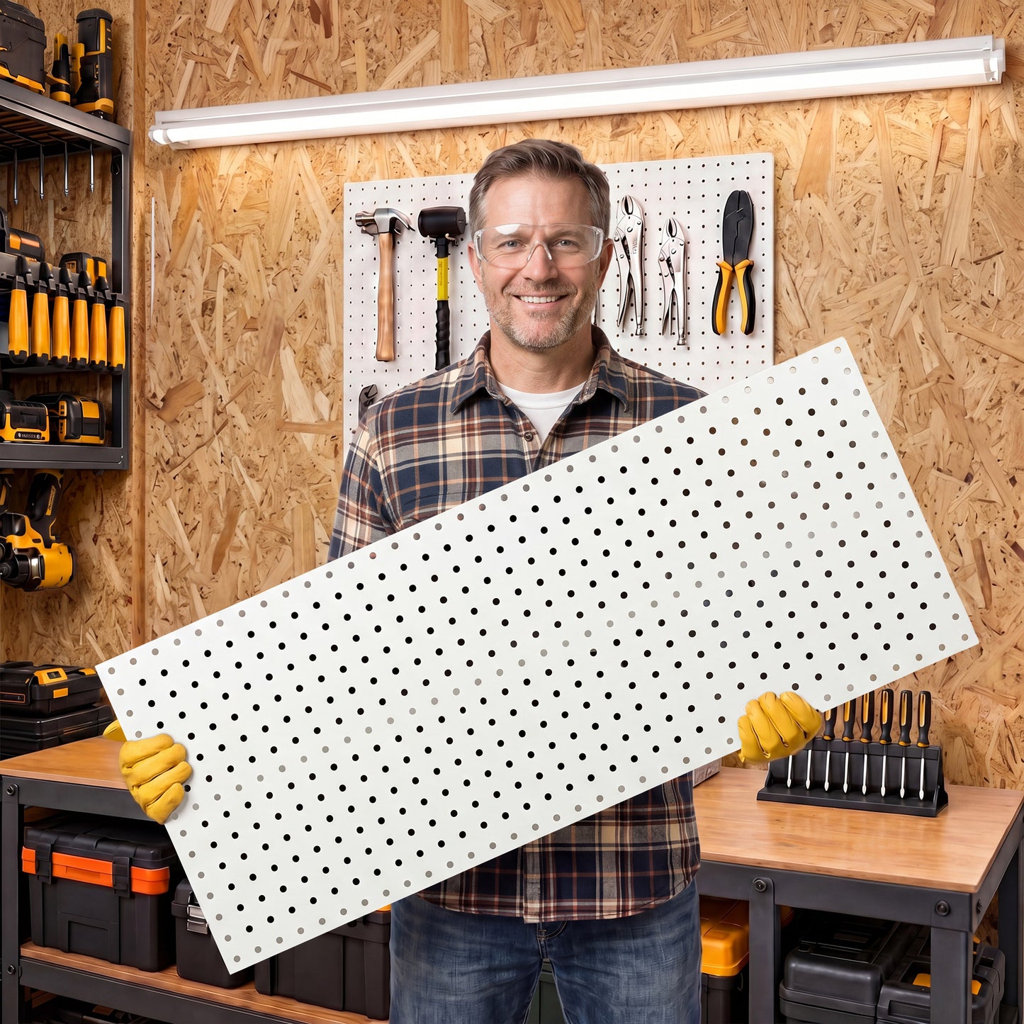 Metal Peg board Panels, Black Pegboard Organizer, 16 * 33 * 2 Pcs