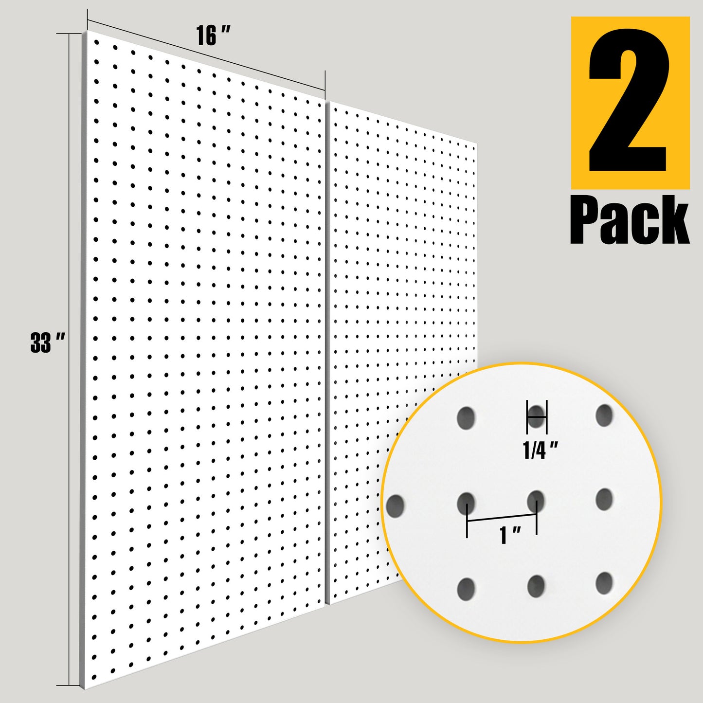 Metal Peg board Panels, Black Pegboard Organizer, 16 * 33 * 2 Pcs