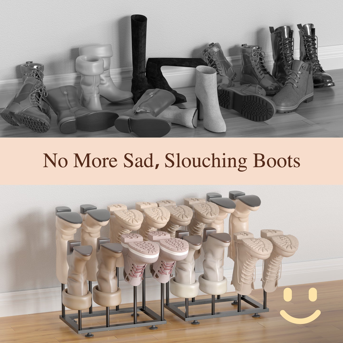 Shoe Rack Organizer, Free Standing Shoe Storage Shelf, Fits 8 Pairs