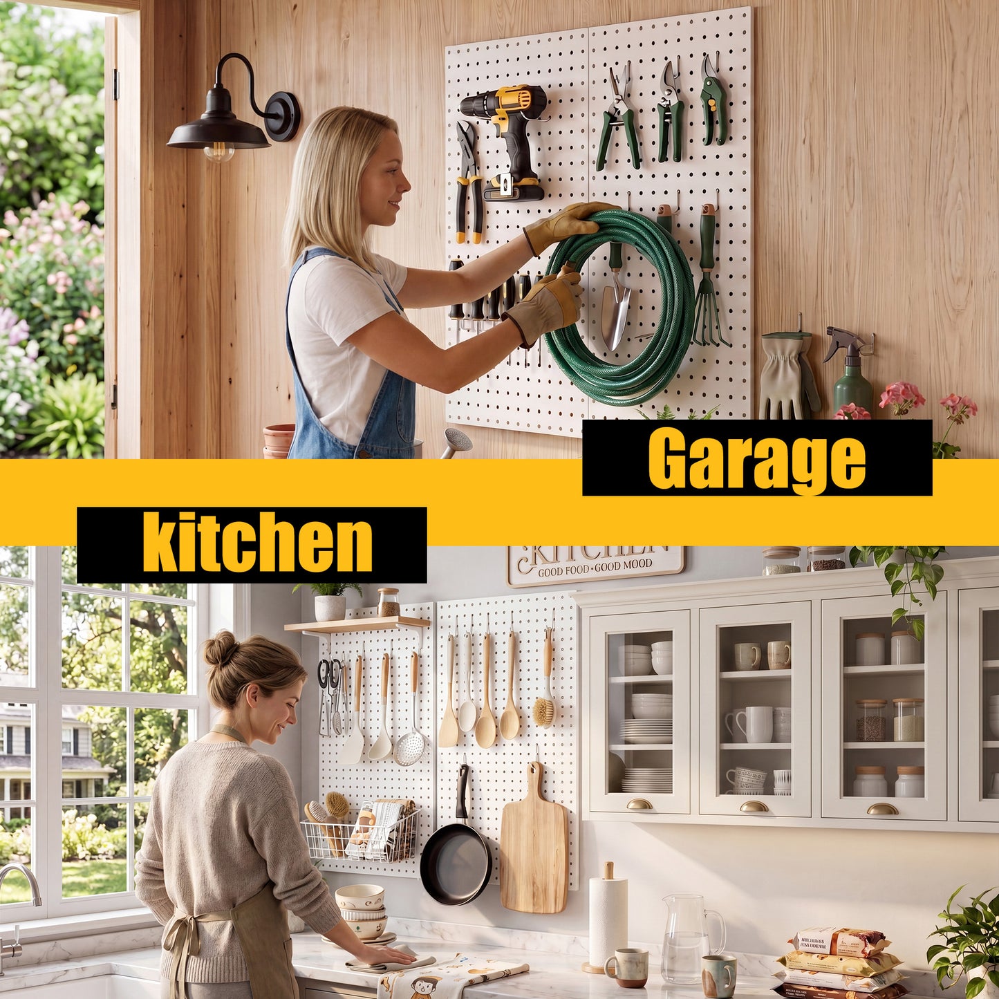 Metal Peg board Panels, Black Pegboard Organizer, 16 * 33 * 2 Pcs