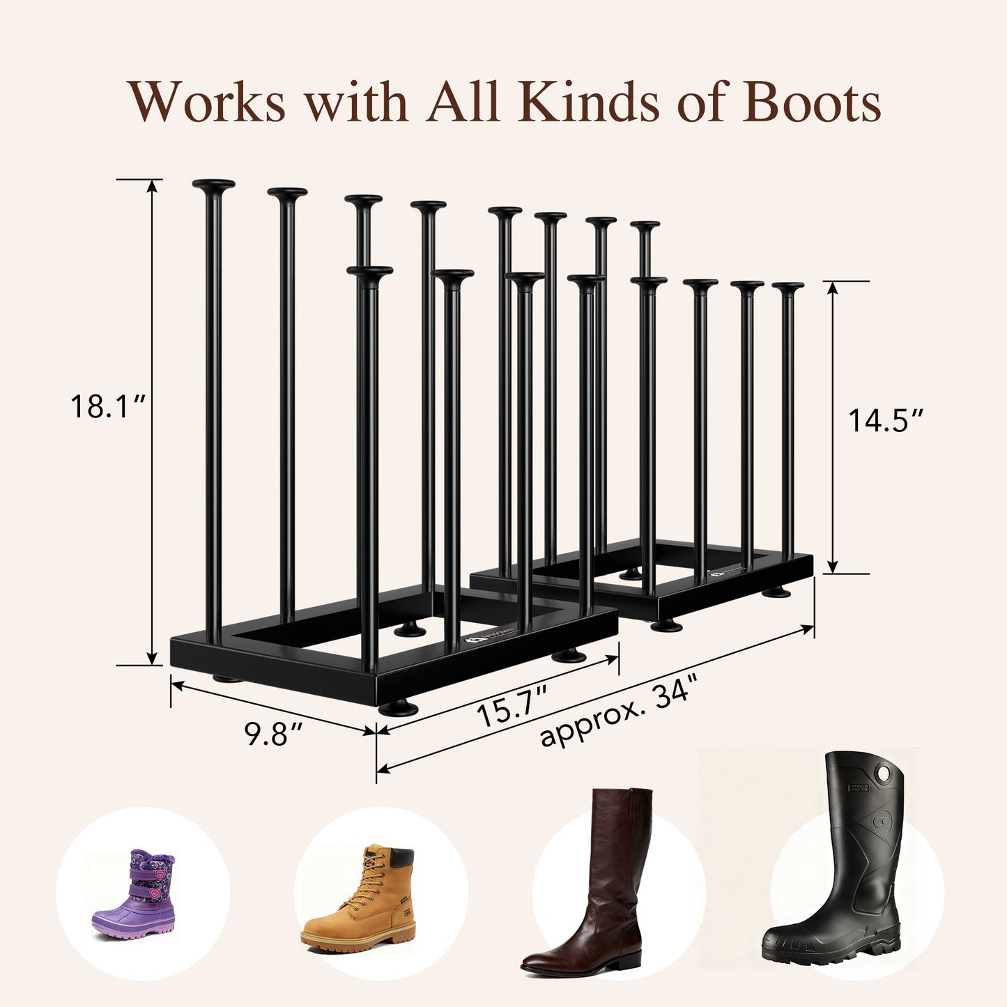 Shoe Rack Organizer, Free Standing Shoe Storage Shelf, Fits 8 Pairs