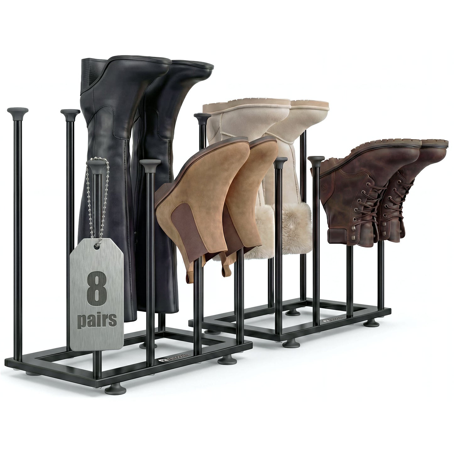 Shoe Rack Organizer, Free Standing Shoe Storage Shelf, Fits 8 Pairs